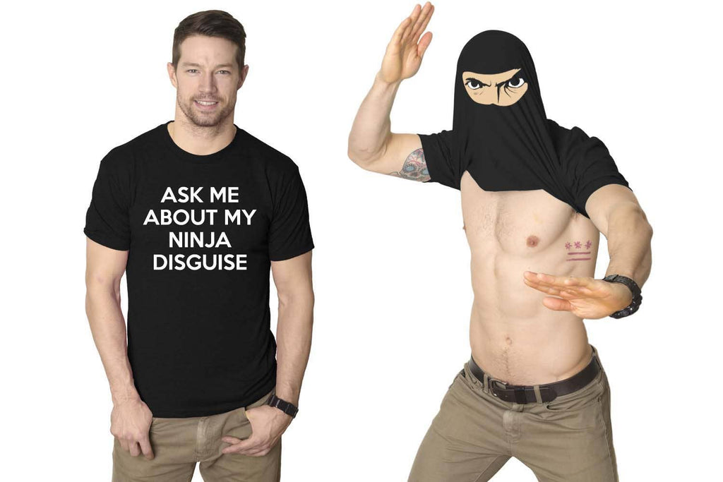 Ask Me About My Ninja Disguise Flip Men's - Adult & Kids T-Shirts, Sweatshirts & Hoodies apparel design preview 1