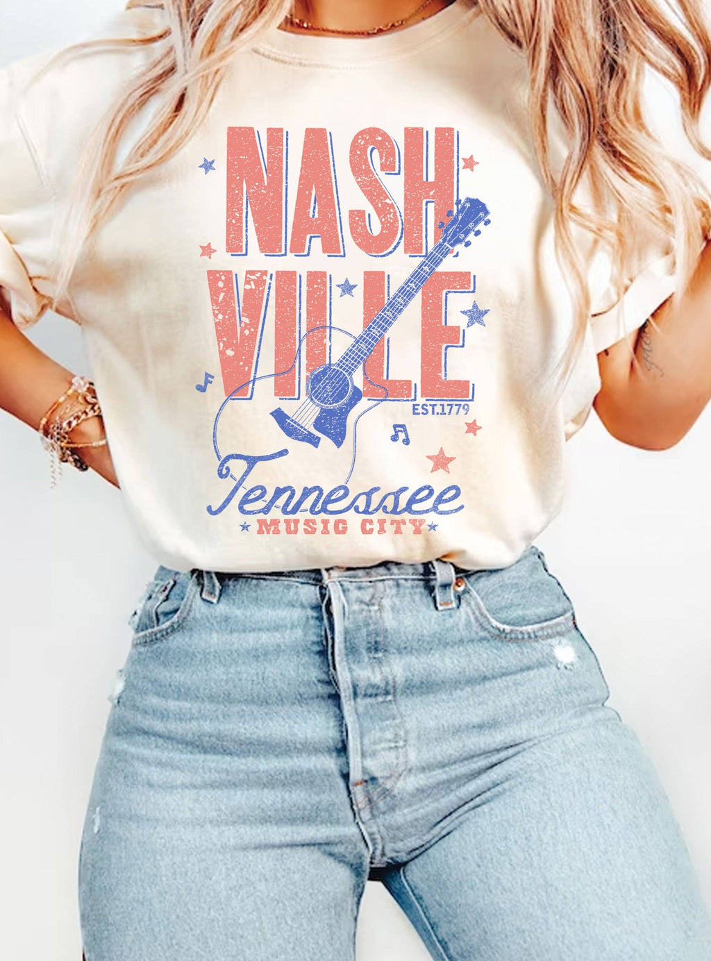 Nashville Guitar Music City Graphic - Adult & Kids T-Shirts, Sweatshirts & Hoodies apparel design preview 1