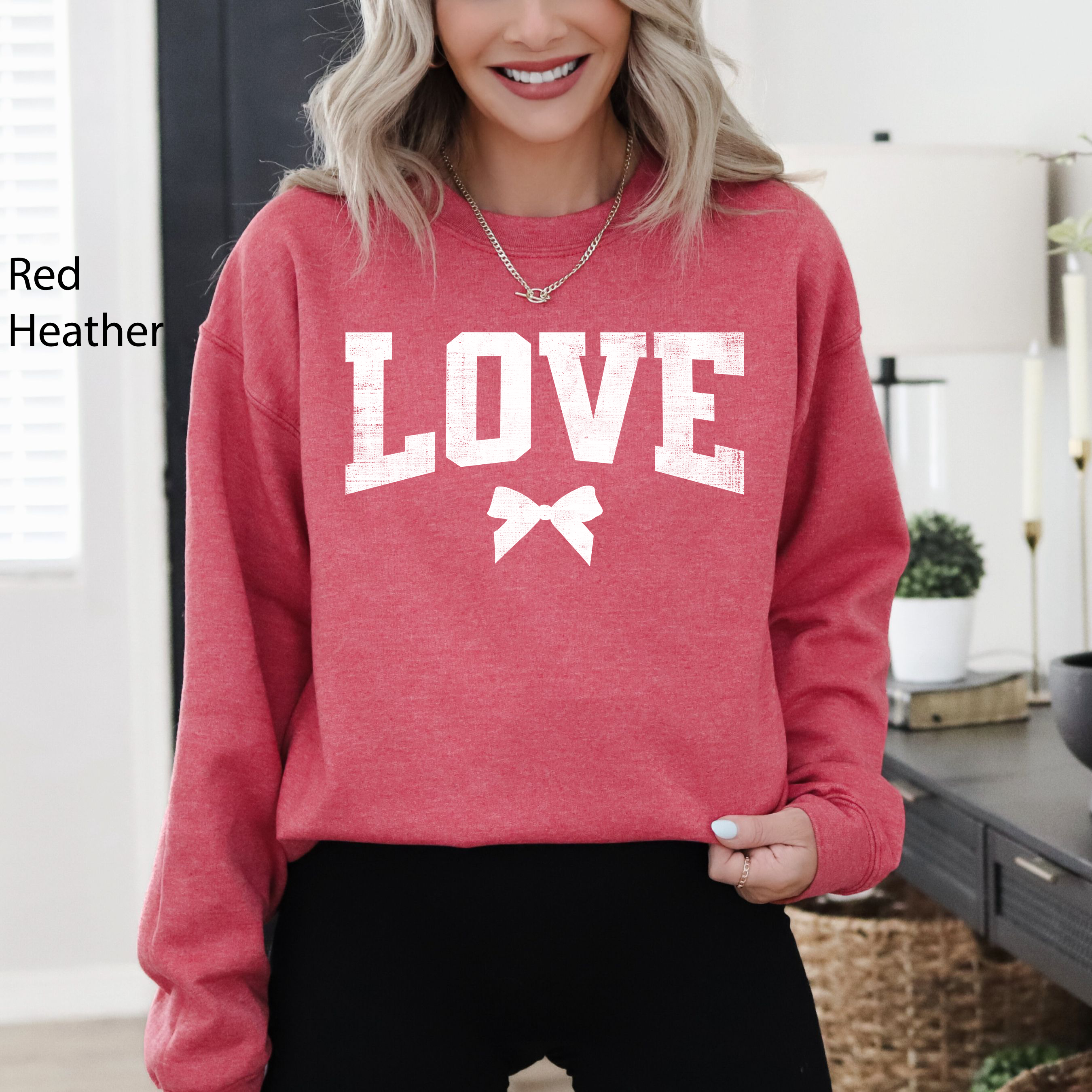 Love, Bow, Varsity, Valentine's Day, - Adult & Kids T-Shirts, Sweatshirts & Hoodies apparel design preview 1