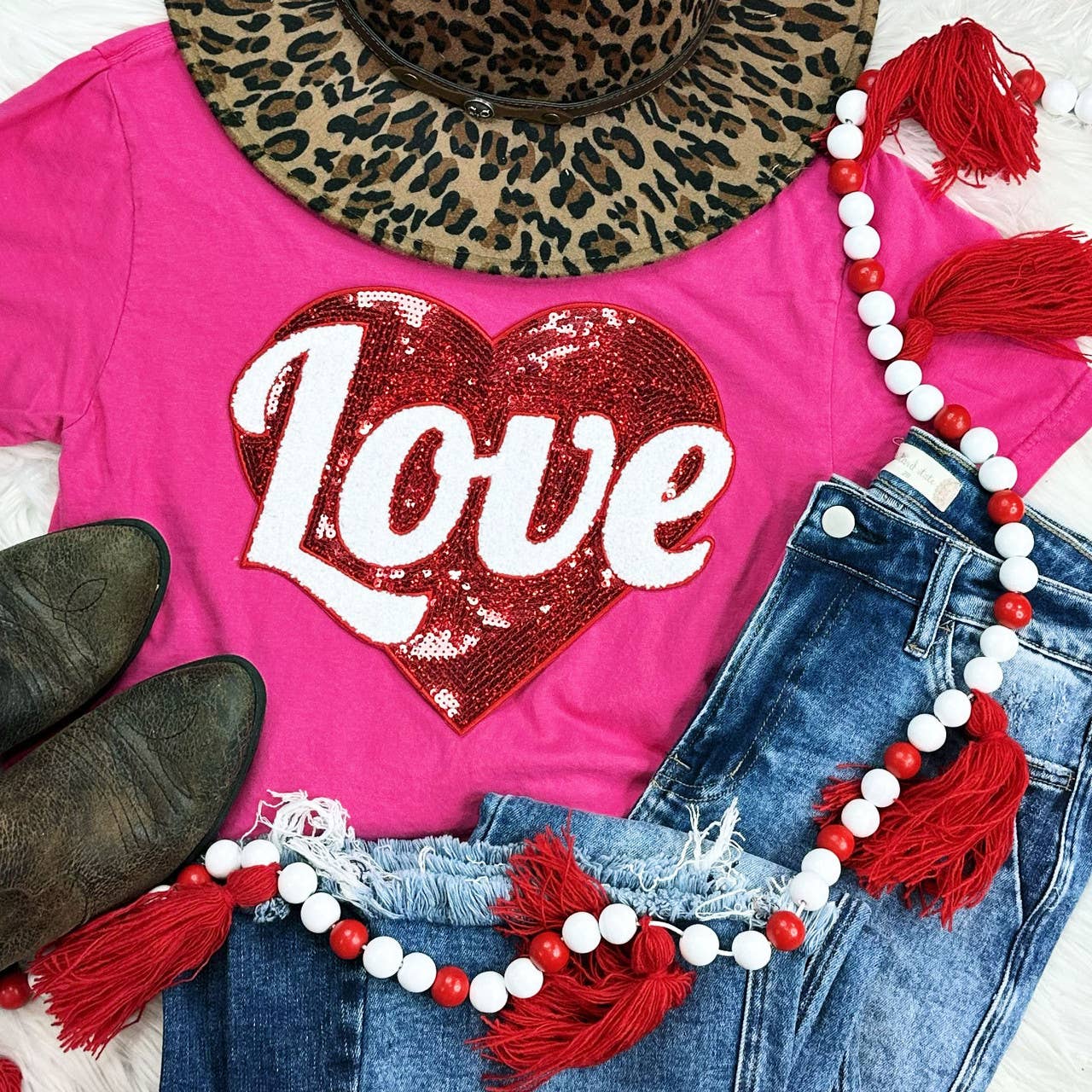 Red Heart Sequin Patch Everyday - Adult & Kids T-Shirts, Sweatshirts & Hoodies apparel design preview 1