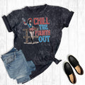 4th of July Cowgirl Mineral Wash Graphic - Adult & Kids T-Shirts, Sweatshirts & Hoodies apparel design preview 1