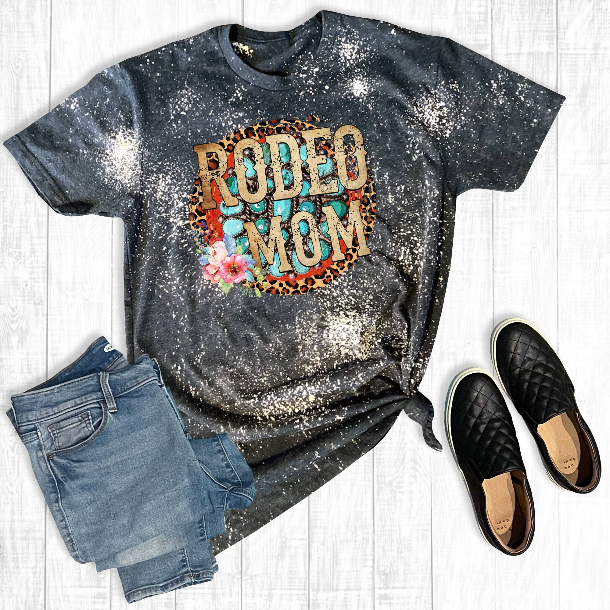 Distressed Rodeo Mom - Adult & Kids T-Shirts, Sweatshirts & Hoodies apparel design preview 1