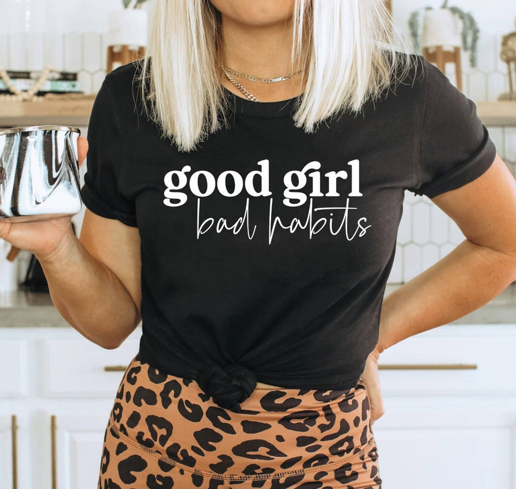 Good Girl Bad Habits - Adult & Kids T-Shirts, Sweatshirts & Hoodies apparel design preview 1