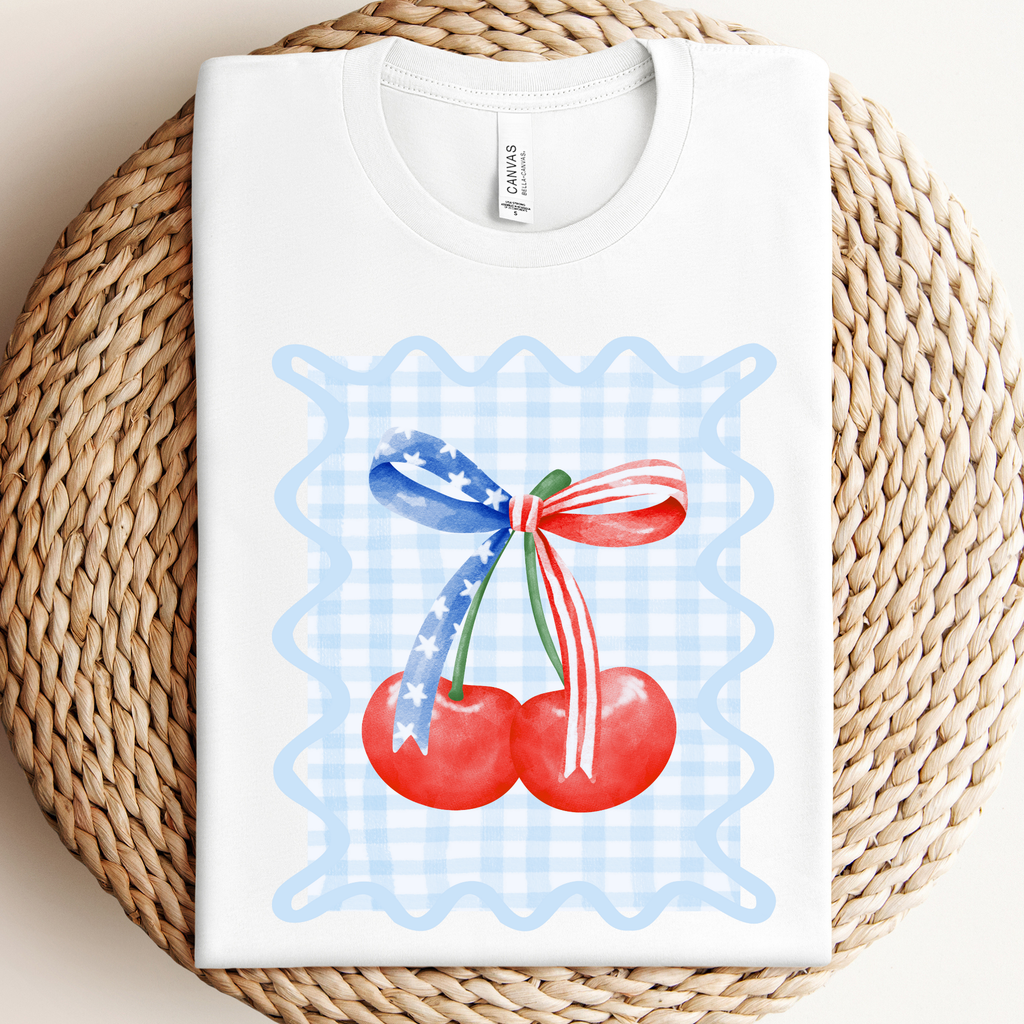 Gingham Patriotic Coquette Graphic - Adult & Kids T-Shirts, Sweatshirts & Hoodies apparel design preview 1