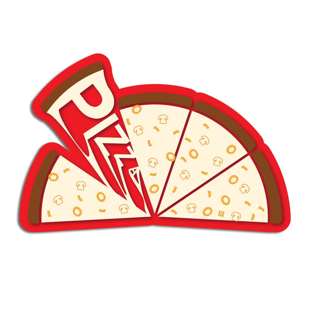 Pizza Die-Cut Sticker - Adult & Kids T-Shirts, Sweatshirts & Hoodies apparel design preview 1