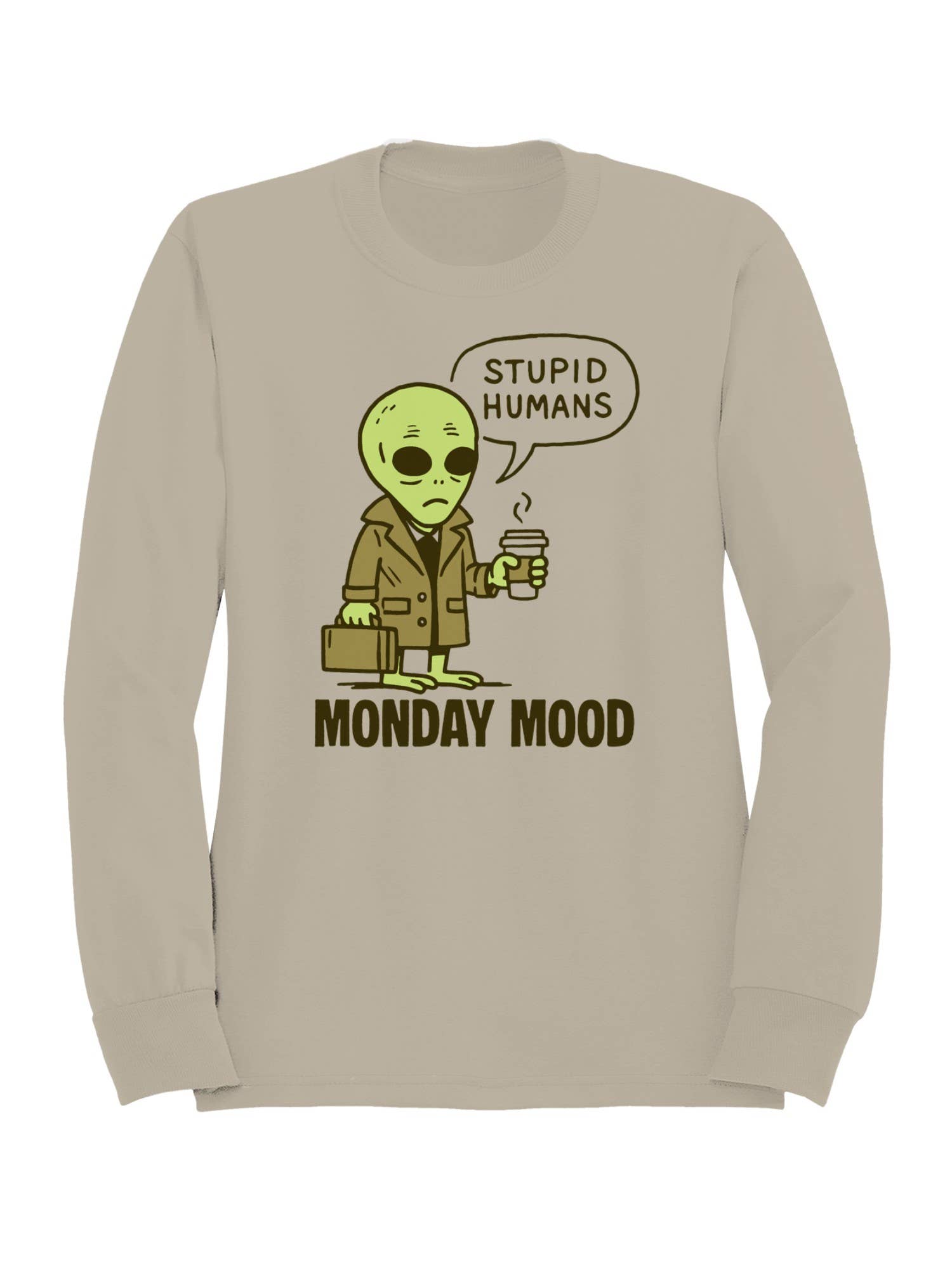 Alien's Monday Mood Humor Design Women's - Adult & Kids T-Shirts, Sweatshirts & Hoodies apparel design preview 1