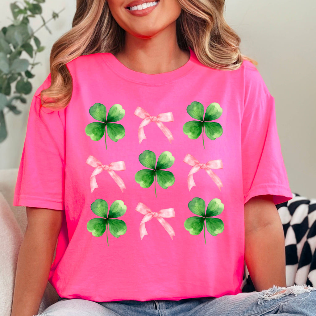 Coquette Clover St. Patricks Day Graphic Comfort - Adult & Kids T-Shirts, Sweatshirts & Hoodies apparel design preview 1
