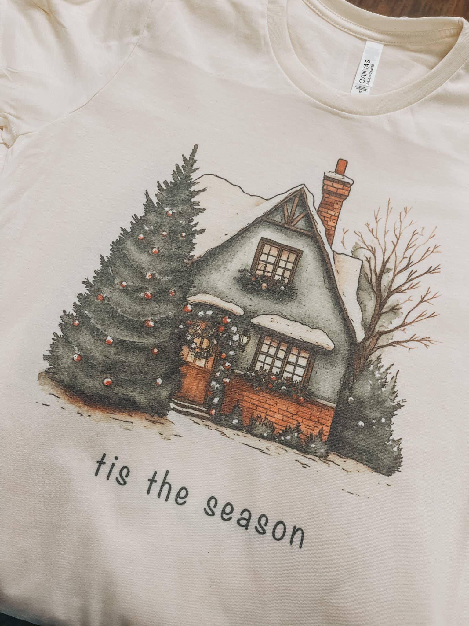 Tis the Season Green Holiday Graphic - Adult & Kids T-Shirts, Sweatshirts & Hoodies apparel design preview 1