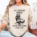 If I Ever Get Rabies, High On My Biting List Raccoon - Adult & Kids T-Shirts, Sweatshirts & Hoodies apparel design preview 1