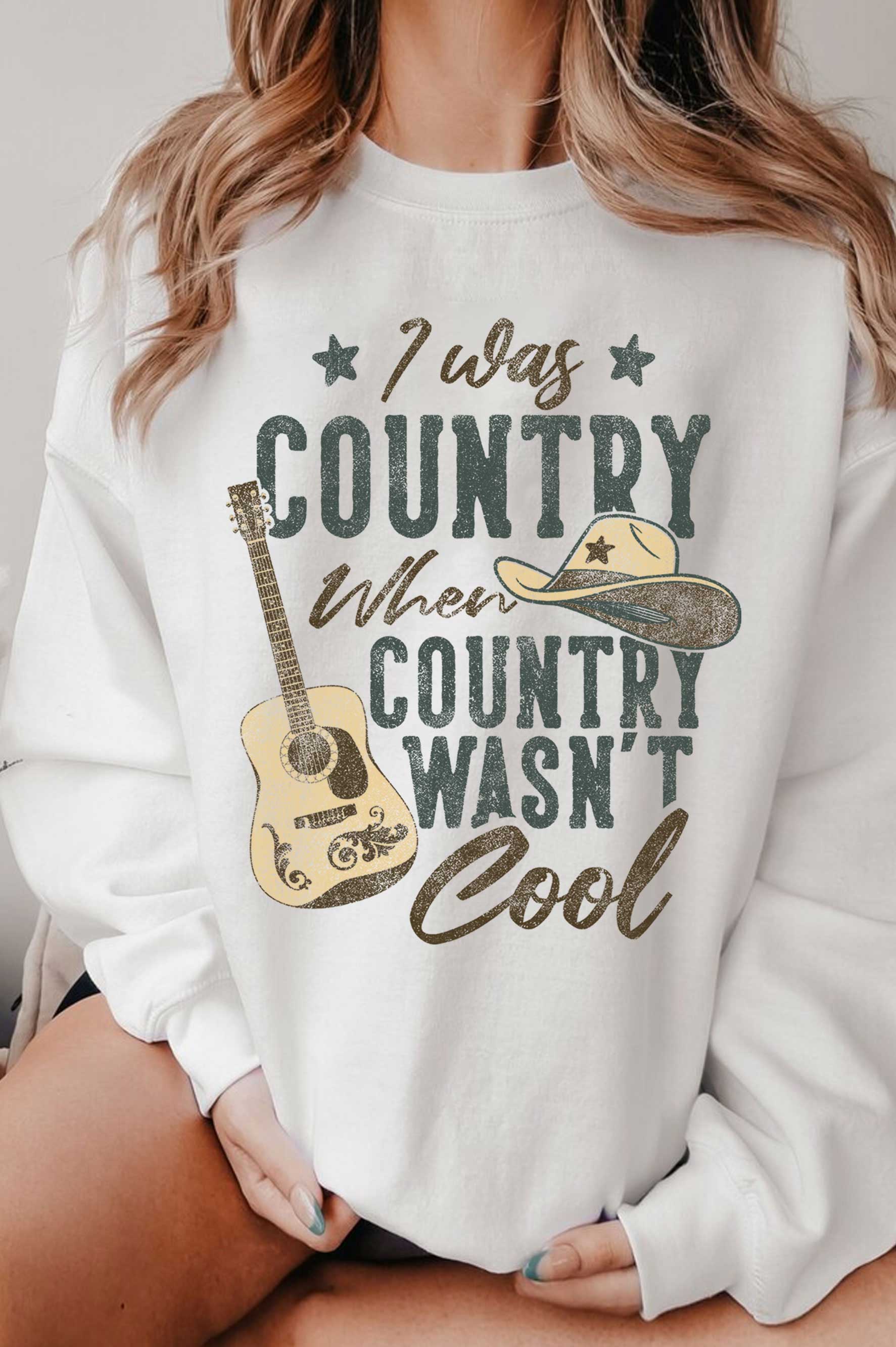 I Was Country When Graphic Brushed - Adult & Kids T-Shirts, Sweatshirts & Hoodies apparel design preview 1