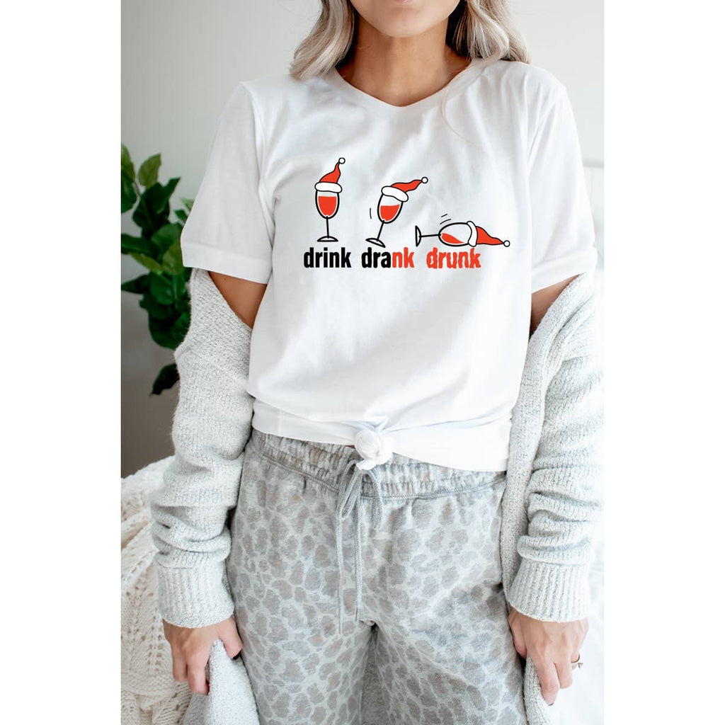 Drink Drank Drunk Christmas Vintage Graphic - Adult & Kids T-Shirts, Sweatshirts & Hoodies apparel design preview 1