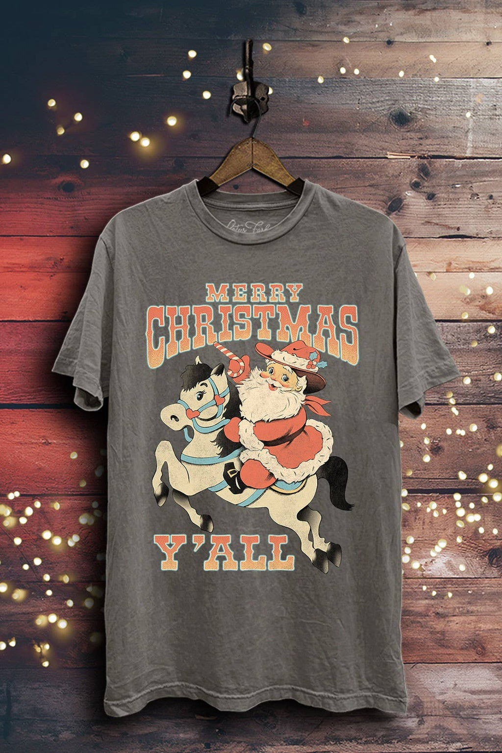 Merry Christmas Yall Santa Graphic Top - Adult & Kids T-Shirts, Sweatshirts & Hoodies apparel design preview 1