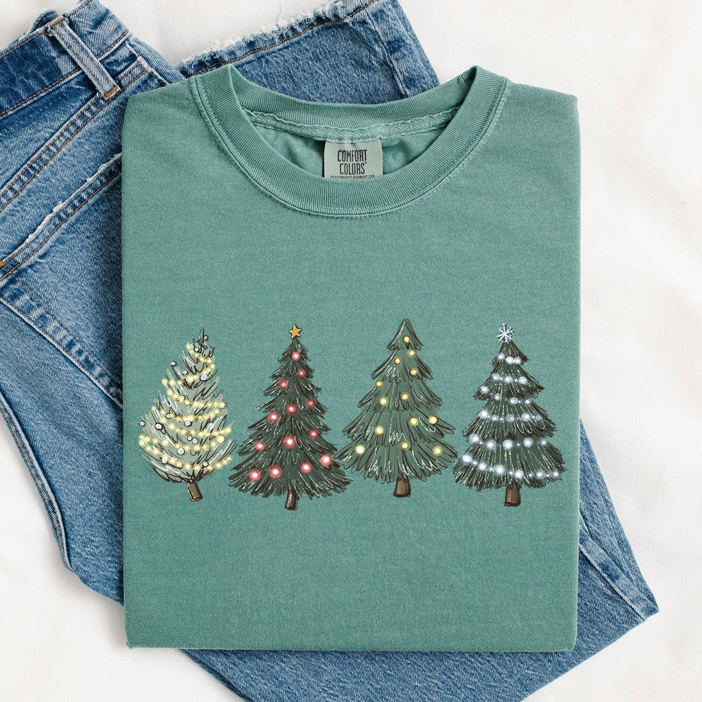 Christmas Trees, Winter, Snow, Santa - Adult & Kids T-Shirts, Sweatshirts & Hoodies apparel design preview 1
