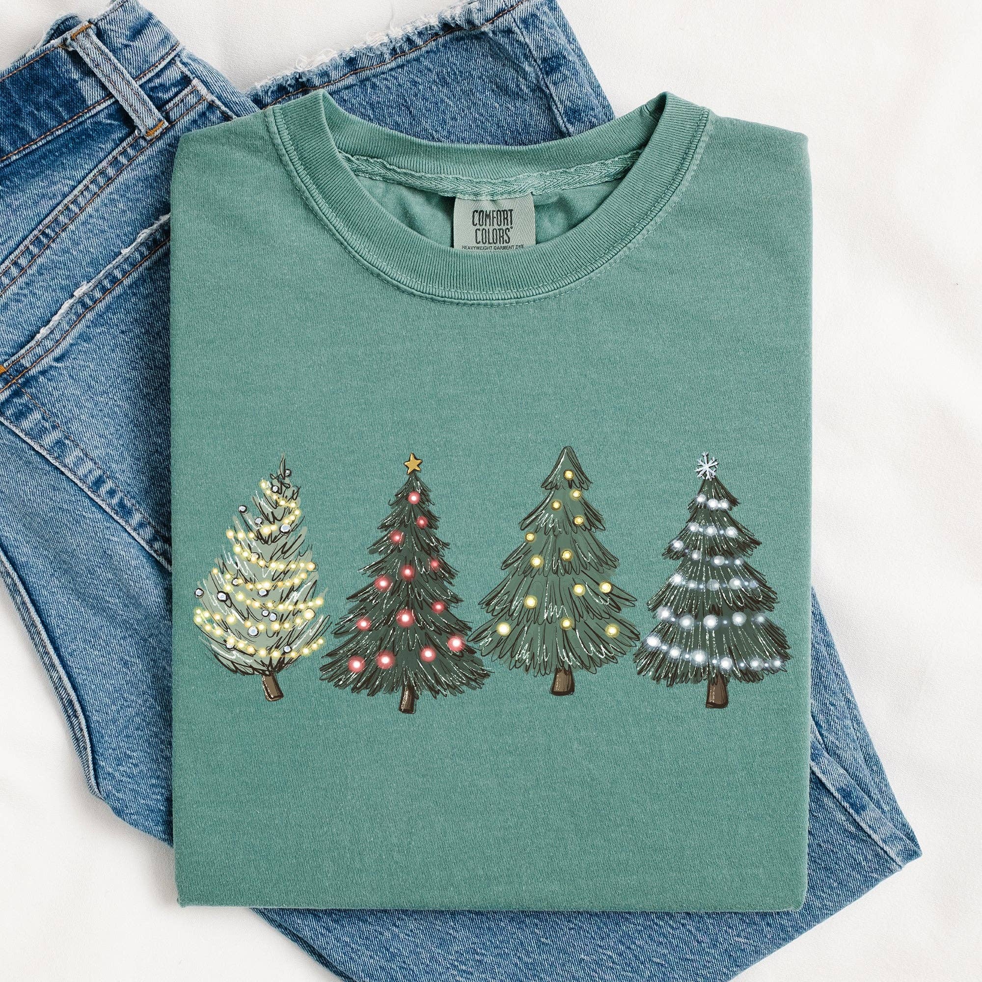 Christmas Trees, Winter, Snow, Santa - Adult & Kids T-Shirts, Sweatshirts & Hoodies apparel design preview 1