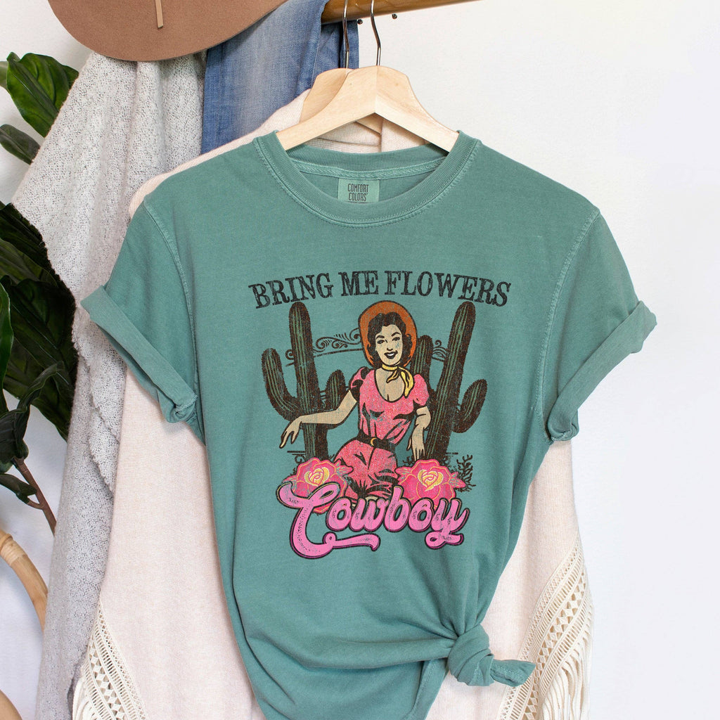 Bring Me Flowers Cowboy Vintage - Adult & Kids T-Shirts, Sweatshirts & Hoodies apparel design preview 1