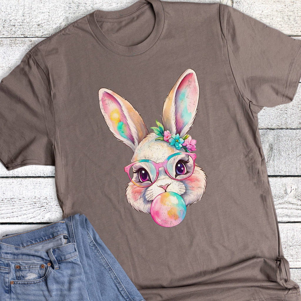 Easter Bubblegum Watercolor Bunny Graphic - Adult & Kids T-Shirts, Sweatshirts & Hoodies apparel design preview 1