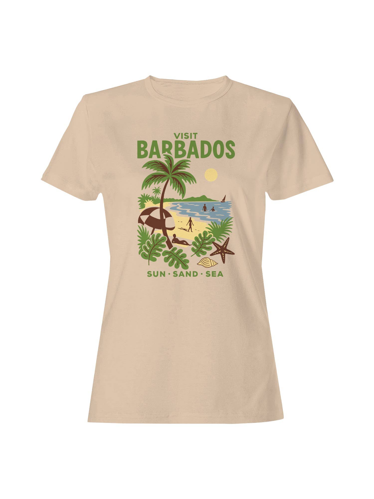 Visit Barbados: Sun, Sand, Sea Women's - Adult & Kids T-Shirts, Sweatshirts & Hoodies apparel design preview 1