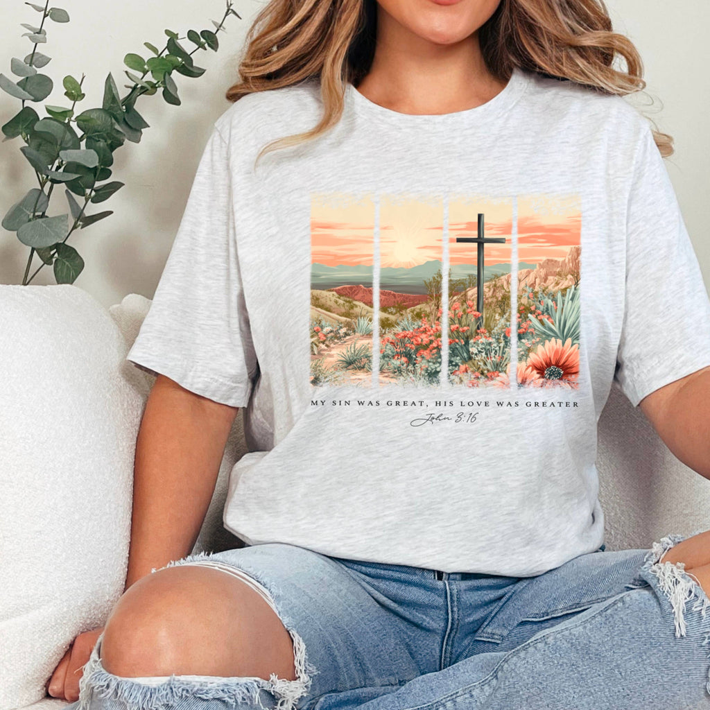 His Love Was Greater Easter Christian Graphic Gildan - Adult & Kids T-Shirts, Sweatshirts & Hoodies apparel design preview 1