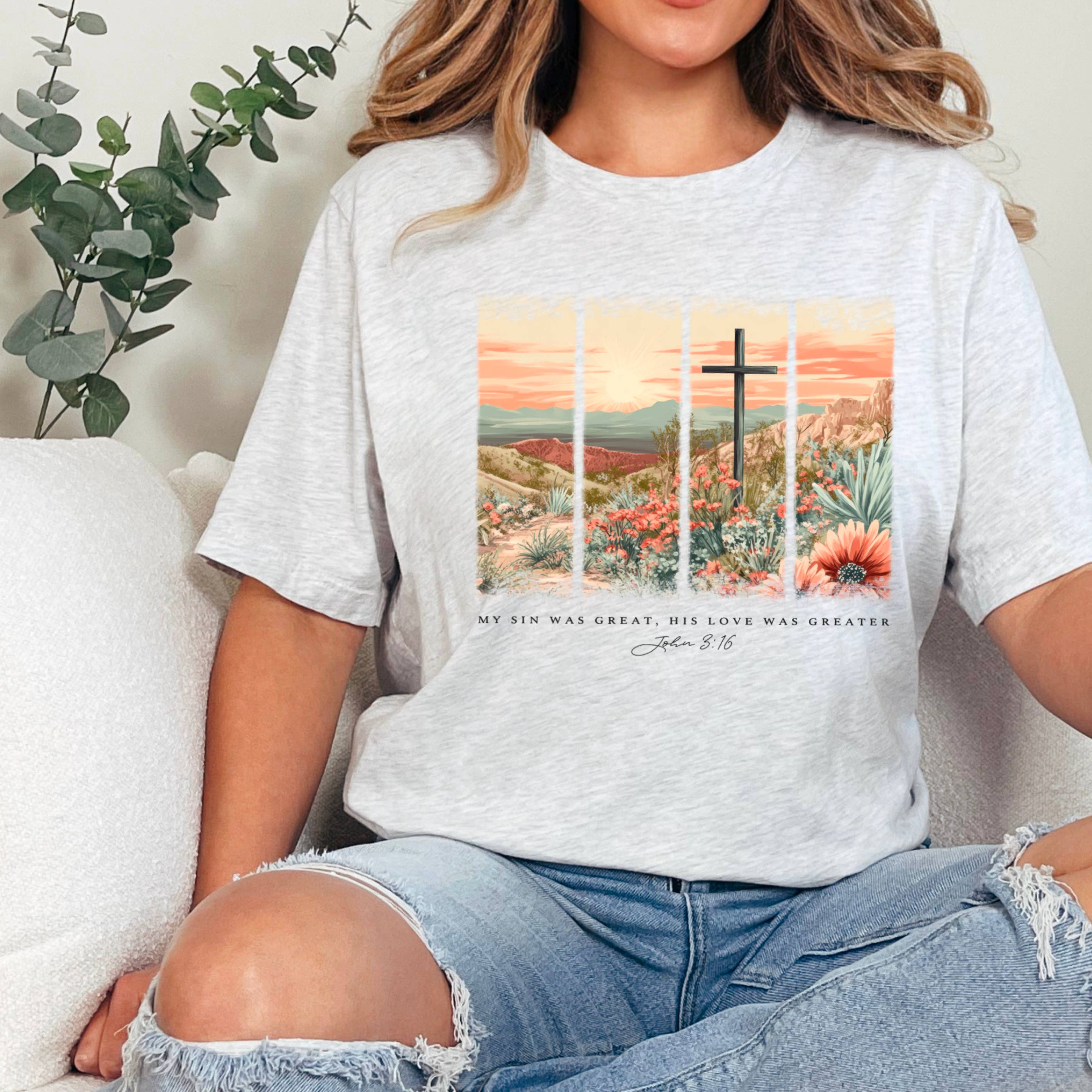 His Love Was Greater Easter Christian Graphic Gildan - Adult & Kids T-Shirts, Sweatshirts & Hoodies apparel design preview 1
