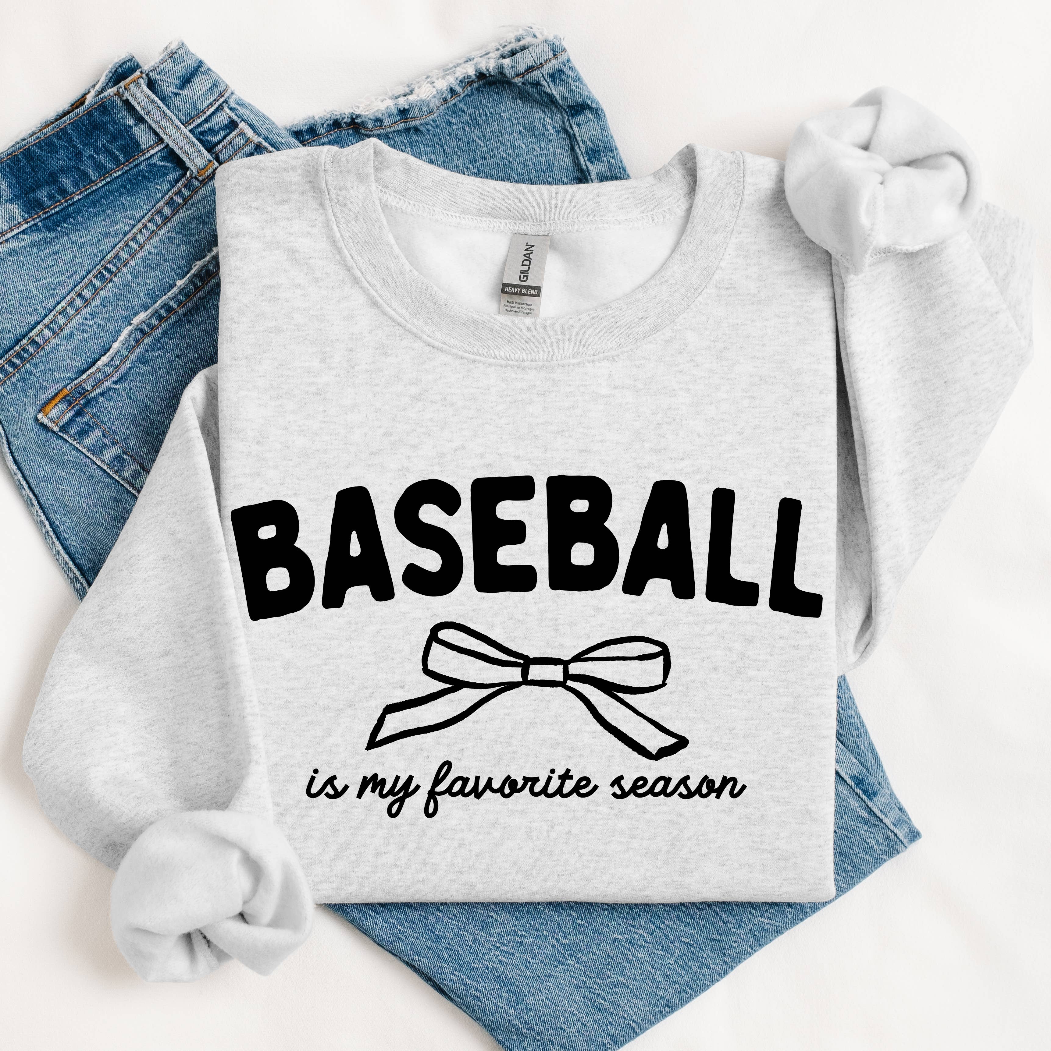 Baseball Is My Favorite Season Crewneck - Adult & Kids T-Shirts, Sweatshirts & Hoodies apparel design preview 1