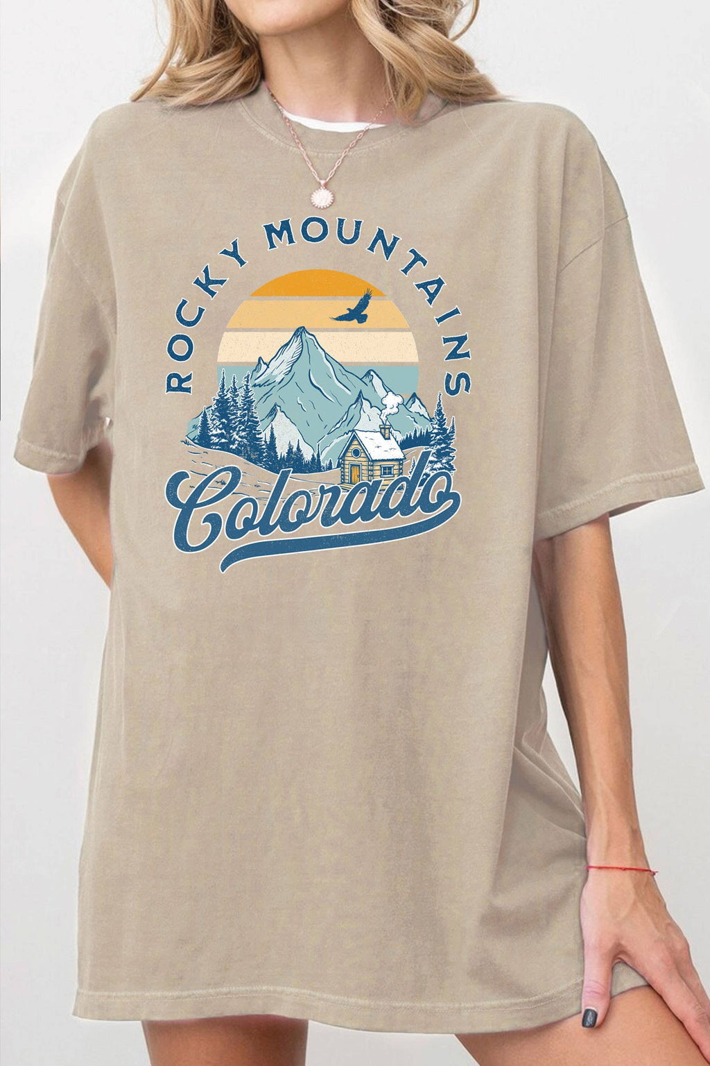Rocky Mountains Colorado Cabin Oversize Graphic - Adult & Kids T-Shirts, Sweatshirts & Hoodies apparel design preview 1