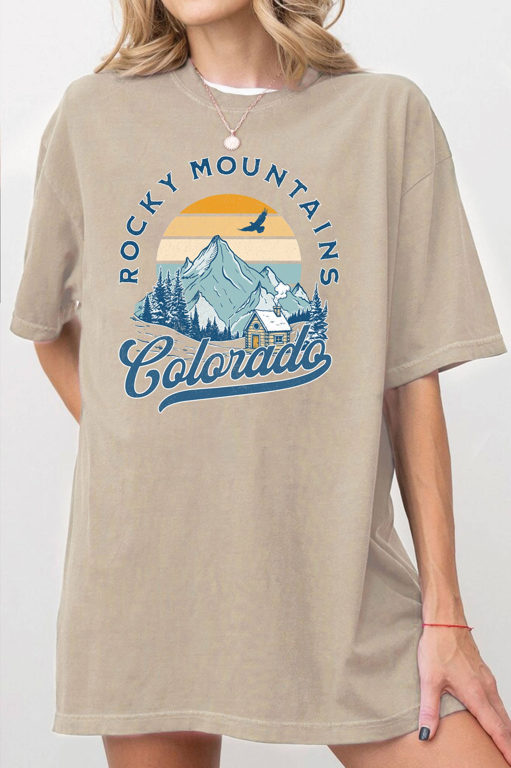 Rocky Mountains Colorado Cabin Oversize Graphic - Adult & Kids T-Shirts, Sweatshirts & Hoodies apparel design preview 1