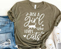 Just A Girl Who Loves Cats - Adult & Kids T-Shirts, Sweatshirts & Hoodies apparel design preview 1