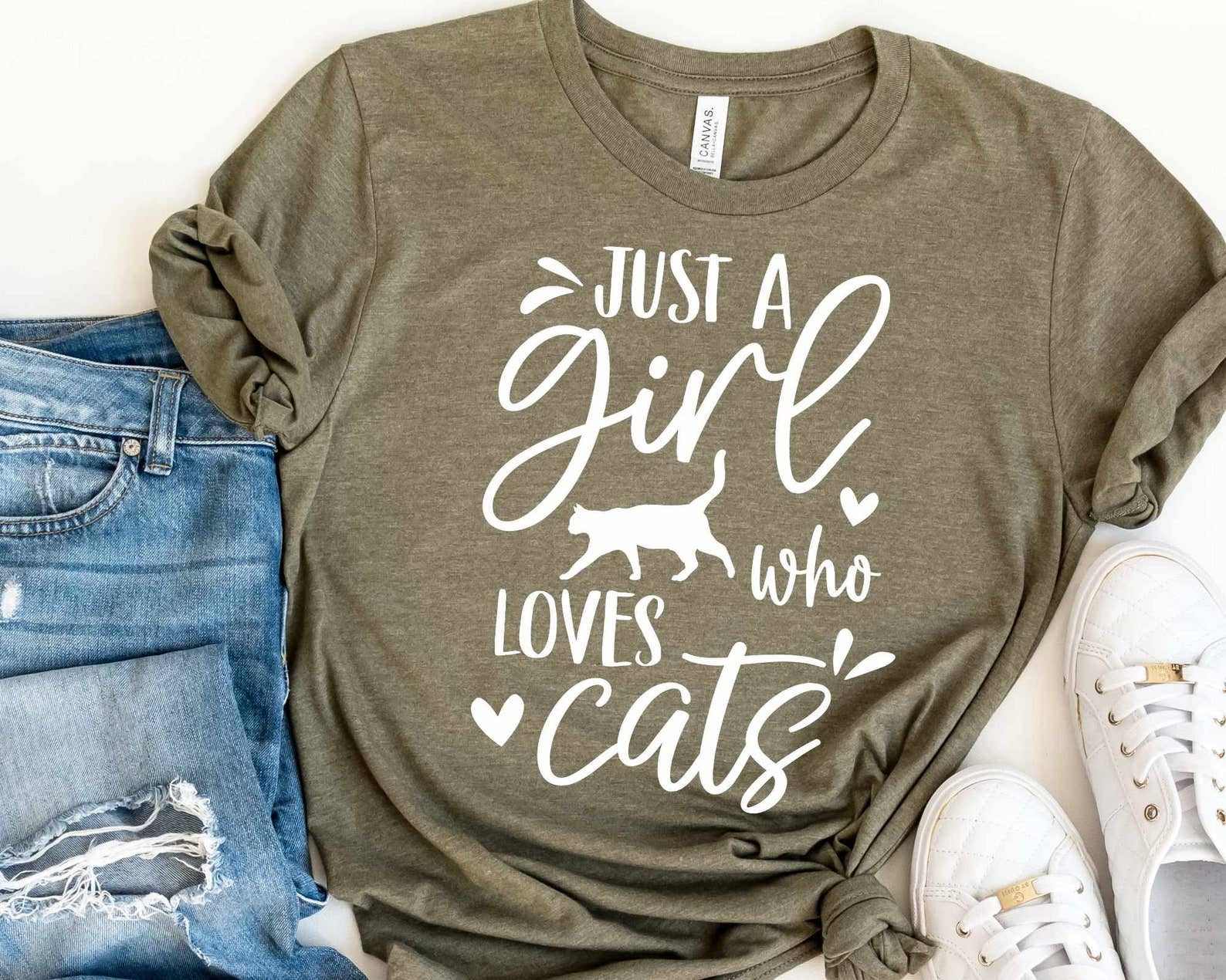 Just A Girl Who Loves Cats - Adult & Kids T-Shirts, Sweatshirts & Hoodies apparel design preview 1