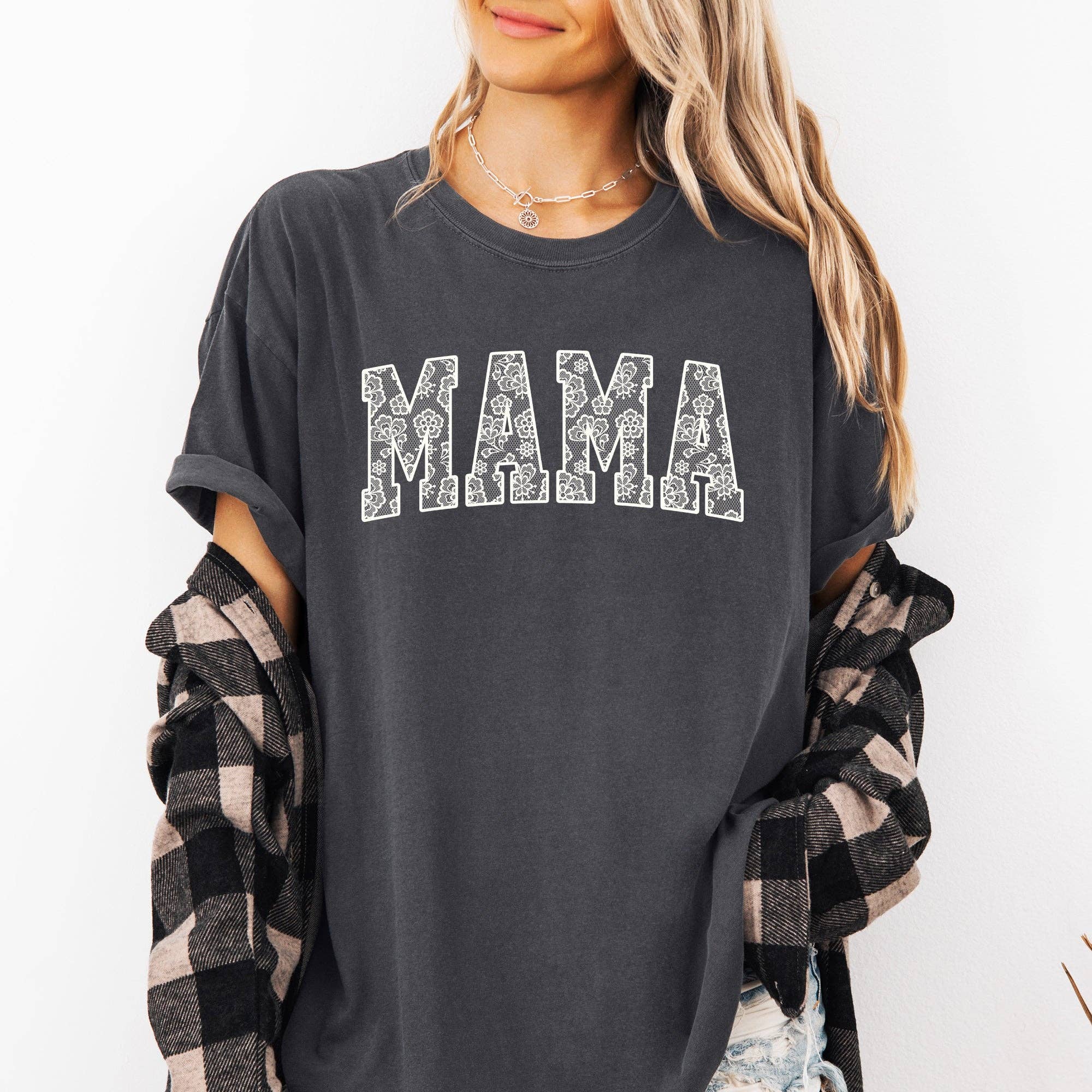 Mama, Faux Lace, Coquette, Varsity, Mother's Day - Adult & Kids T-Shirts, Sweatshirts & Hoodies apparel design preview 1