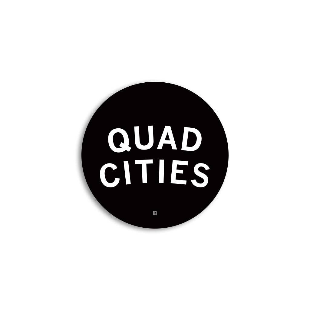 Quad Cities Curved Logo Mini Circle Sticker - Adult & Kids T-Shirts, Sweatshirts & Hoodies apparel design preview 1