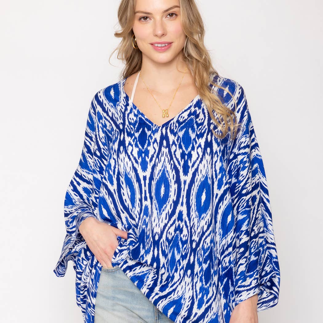 V-Neck Patterned Tunic Poncho Summer Top - Adult & Kids T-Shirts, Sweatshirts & Hoodies apparel design preview 1