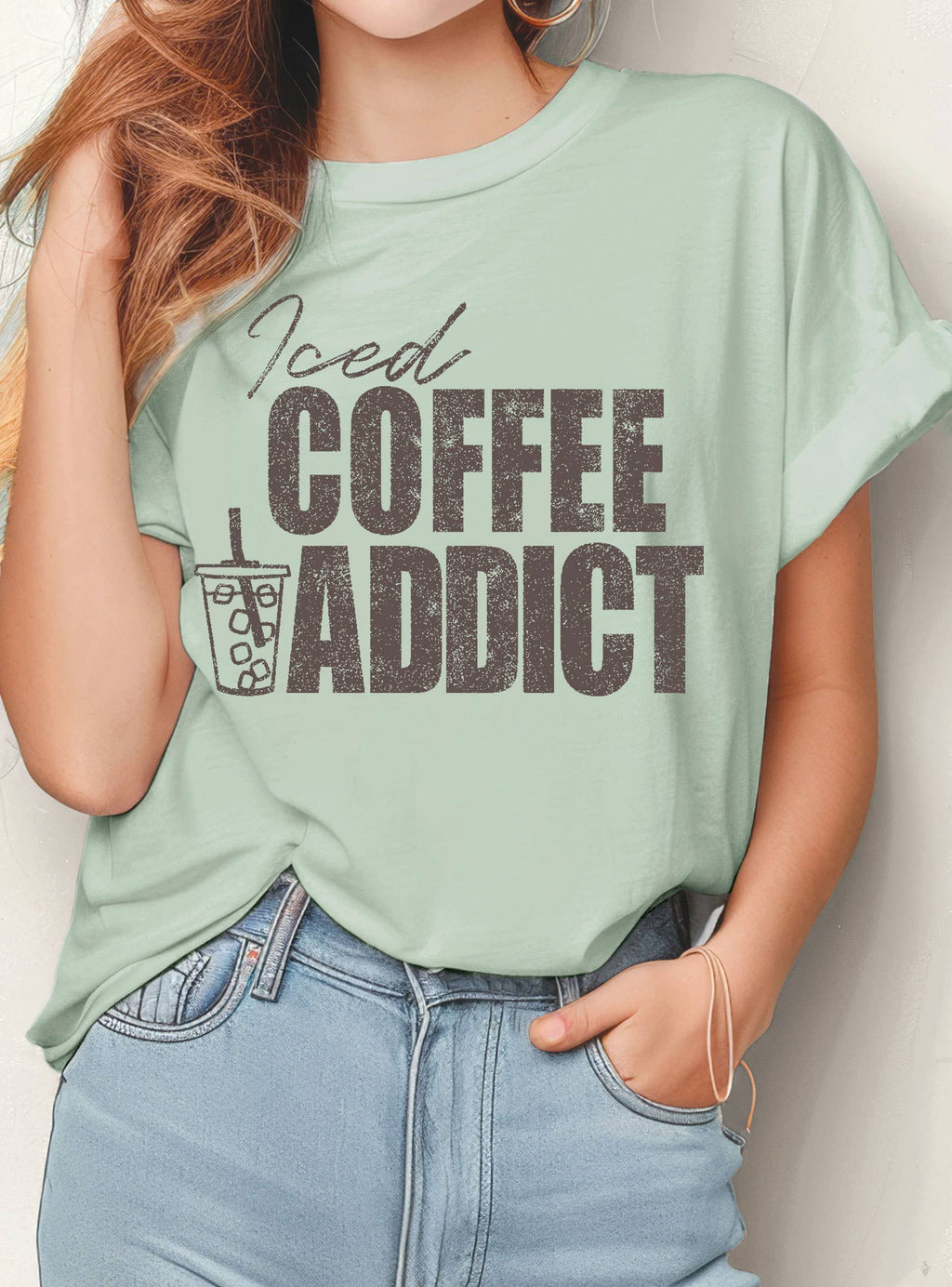 Iced Coffee Addict Graphic - Adult & Kids T-Shirts, Sweatshirts & Hoodies apparel design preview 1