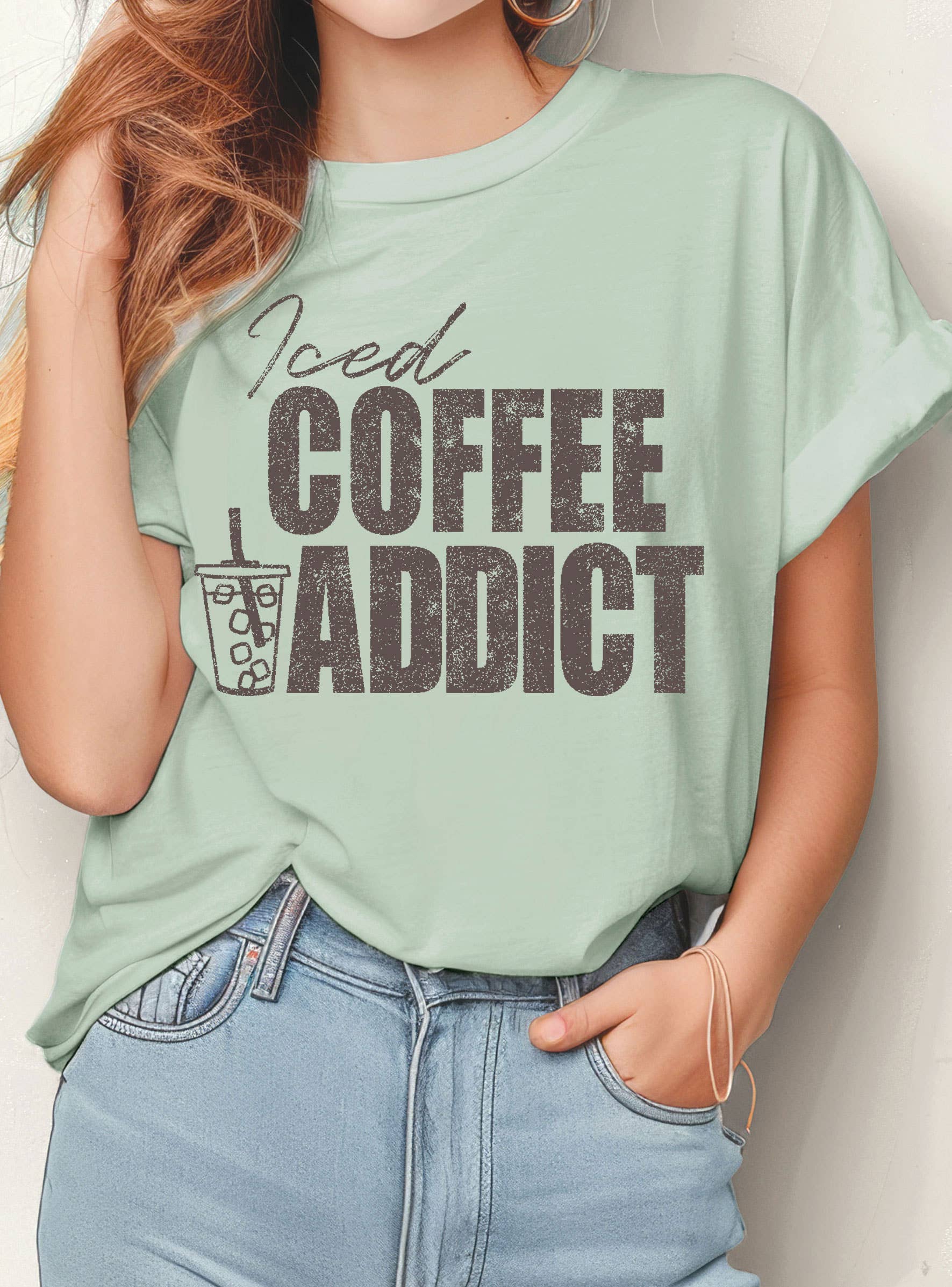 Iced Coffee Addict Graphic - Adult & Kids T-Shirts, Sweatshirts & Hoodies apparel design preview 1