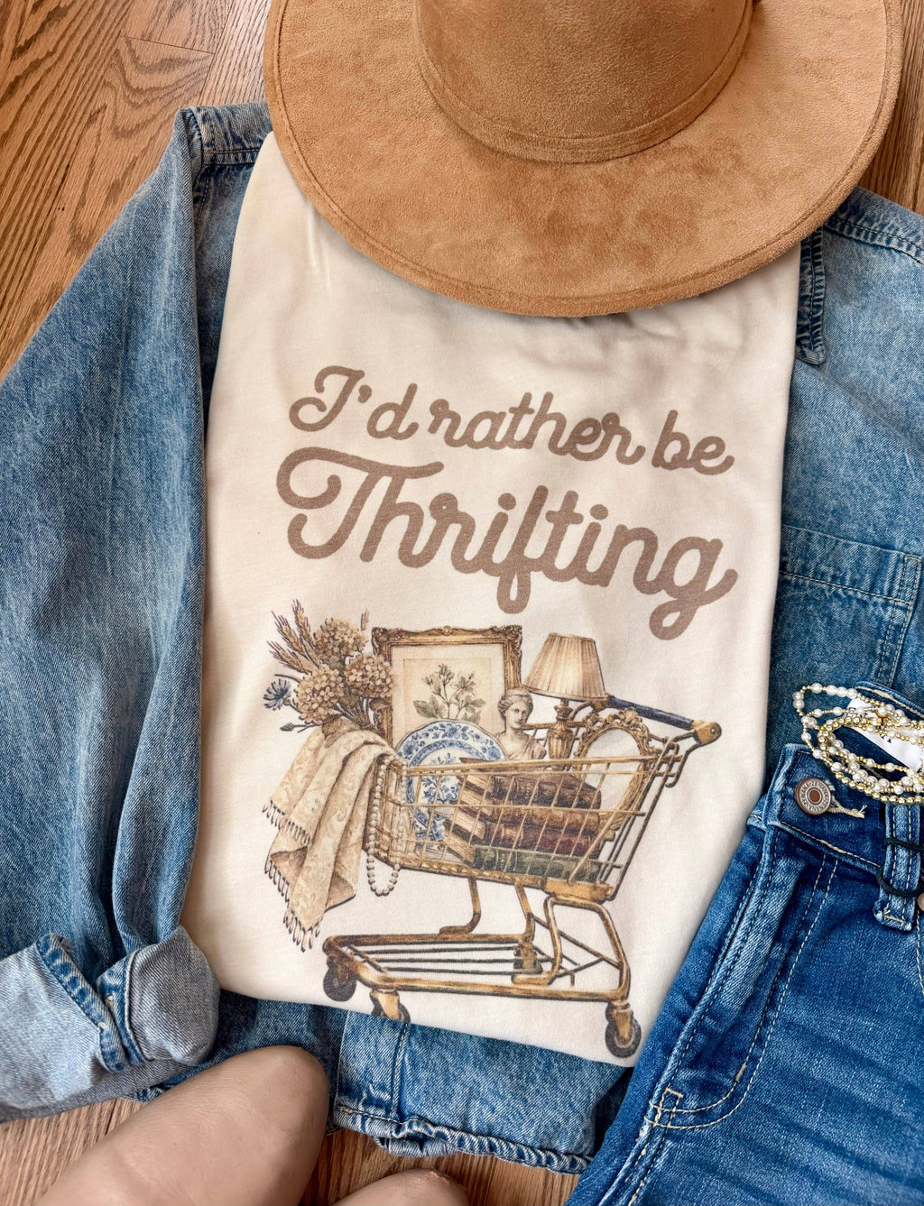 I'd Rather Be Thrifting Graphic - Adult & Kids T-Shirts, Sweatshirts & Hoodies apparel design preview 1