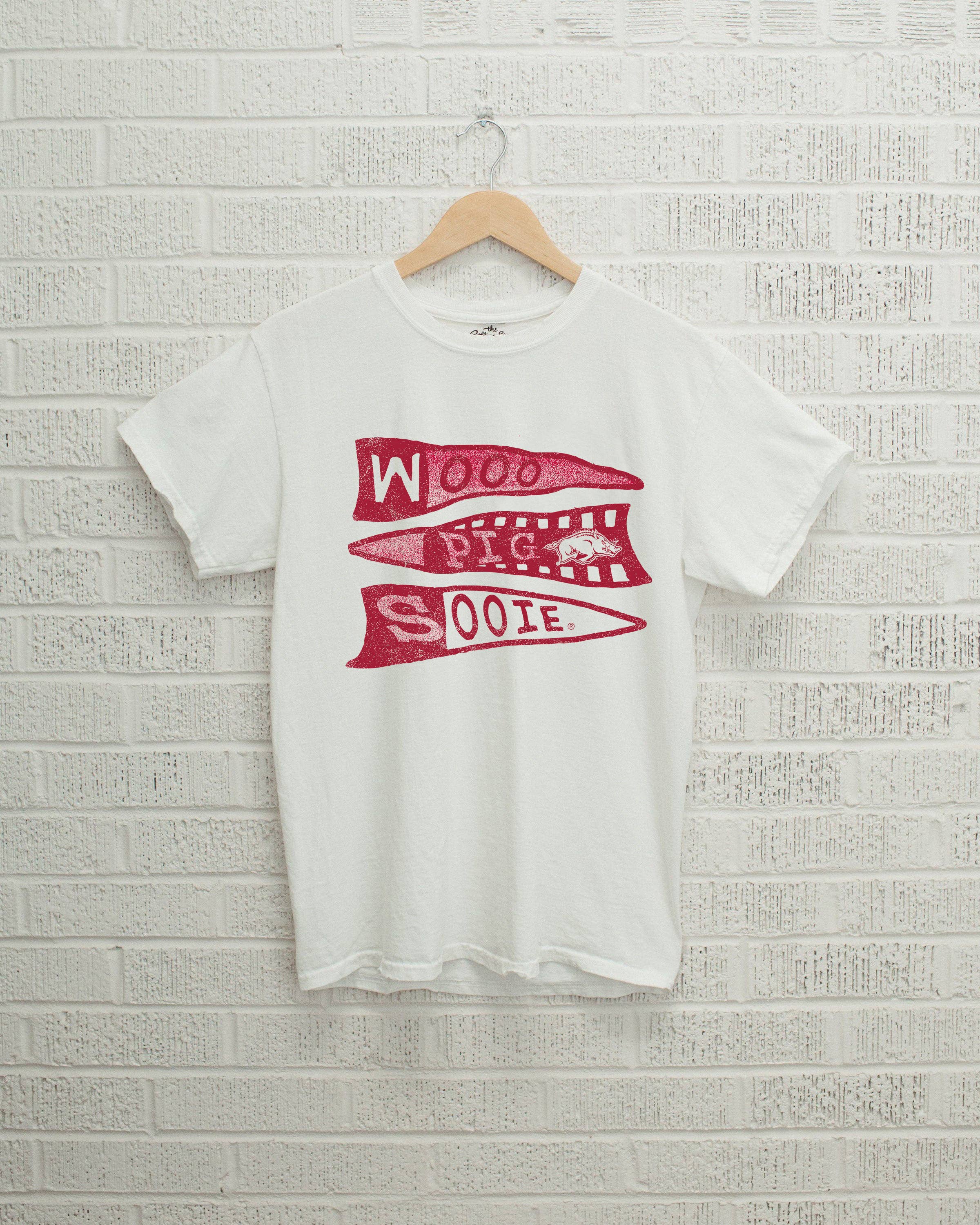 Arkansas Razorbacks Pennant White Comfort Colors - Adult & Kids T-Shirts, Sweatshirts & Hoodies apparel design preview 1