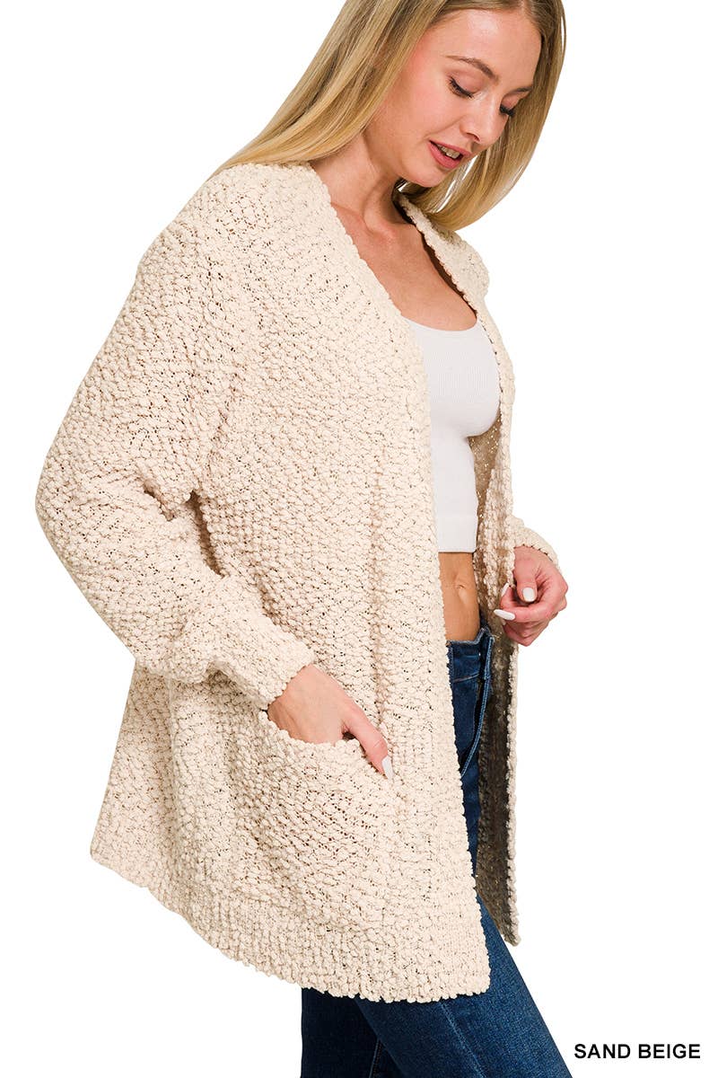 Popcorn Sweater Cardigan with Pockets - Adult & Kids T-Shirts, Sweatshirts & Hoodies apparel design preview 1