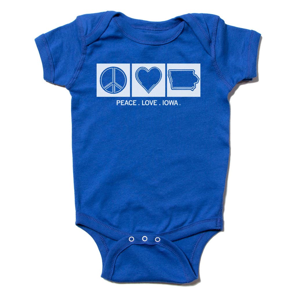 Peace Love Iowa Onesie - Adult & Kids T-Shirts, Sweatshirts & Hoodies apparel design preview 1