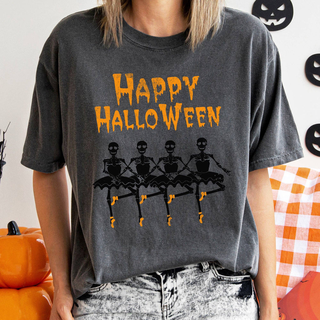 Happy Halloween Ballerinas Retro - Adult & Kids T-Shirts, Sweatshirts & Hoodies apparel design preview 1