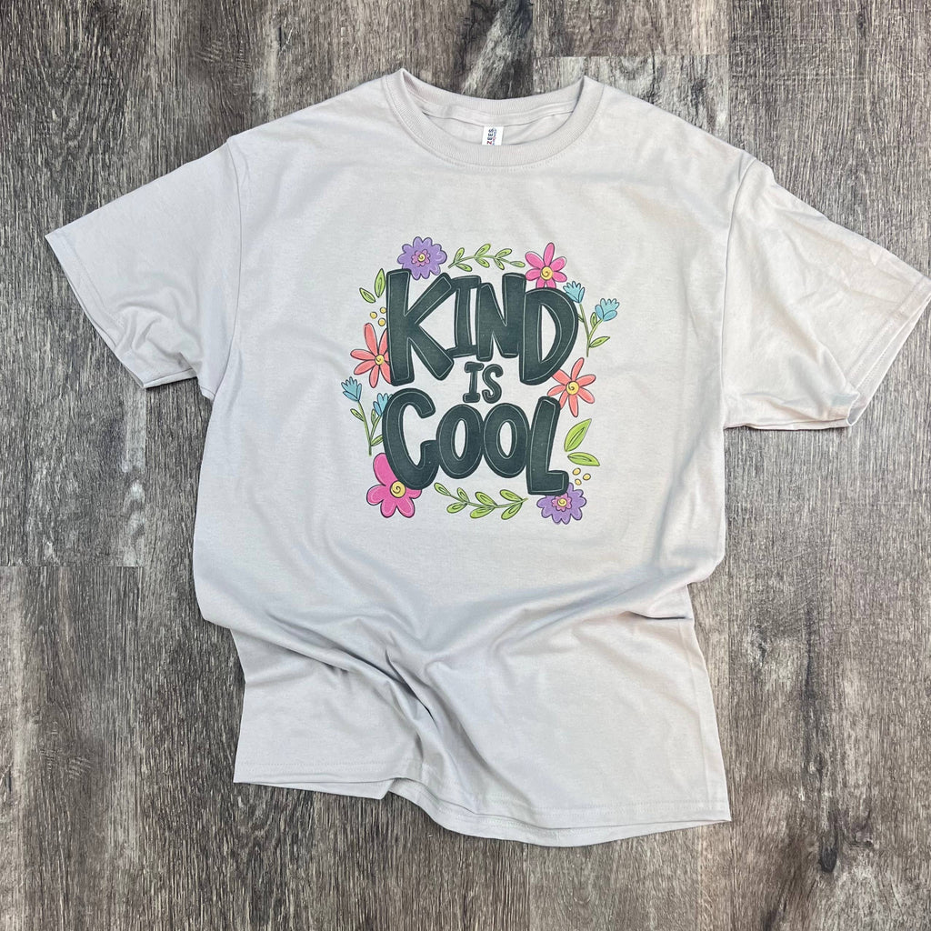 Kind Is Cool Floral On Silver - Adult & Kids T-Shirts, Sweatshirts & Hoodies apparel design preview 1