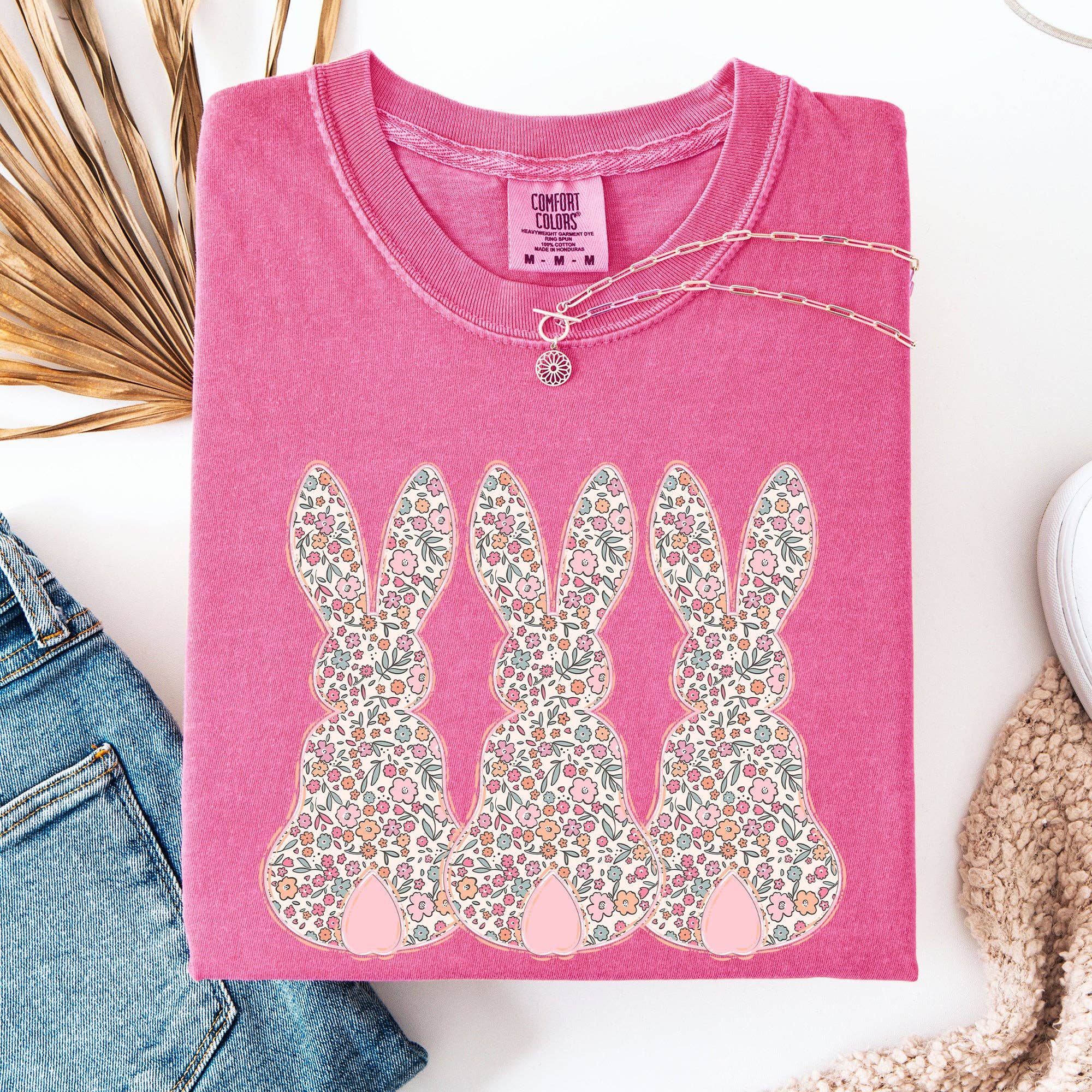 Retro Easter Bunnies, Girly, Pastel Patterns Rabbits - Adult & Kids T-Shirts, Sweatshirts & Hoodies apparel design preview 1