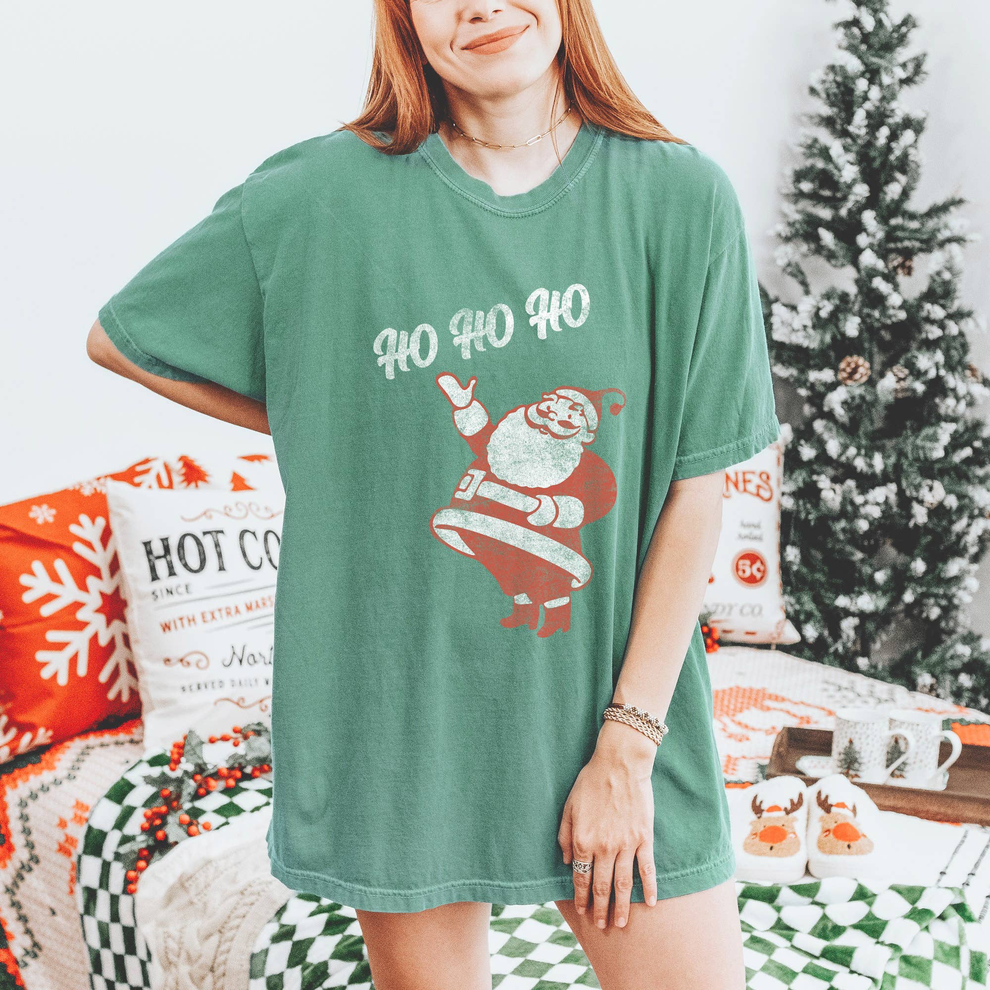 Retro Santa Ho Comfort Colors Christmas - Adult & Kids T-Shirts, Sweatshirts & Hoodies apparel design preview 1