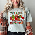 Just A Girl Who Loves Christmas, Santa, Hot Chocolate - Adult & Kids T-Shirts, Sweatshirts & Hoodies apparel design preview 1