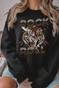 Rock and Roll World Tour Tiger Graphic Brushed - Adult & Kids T-Shirts, Sweatshirts & Hoodies apparel design preview 1
