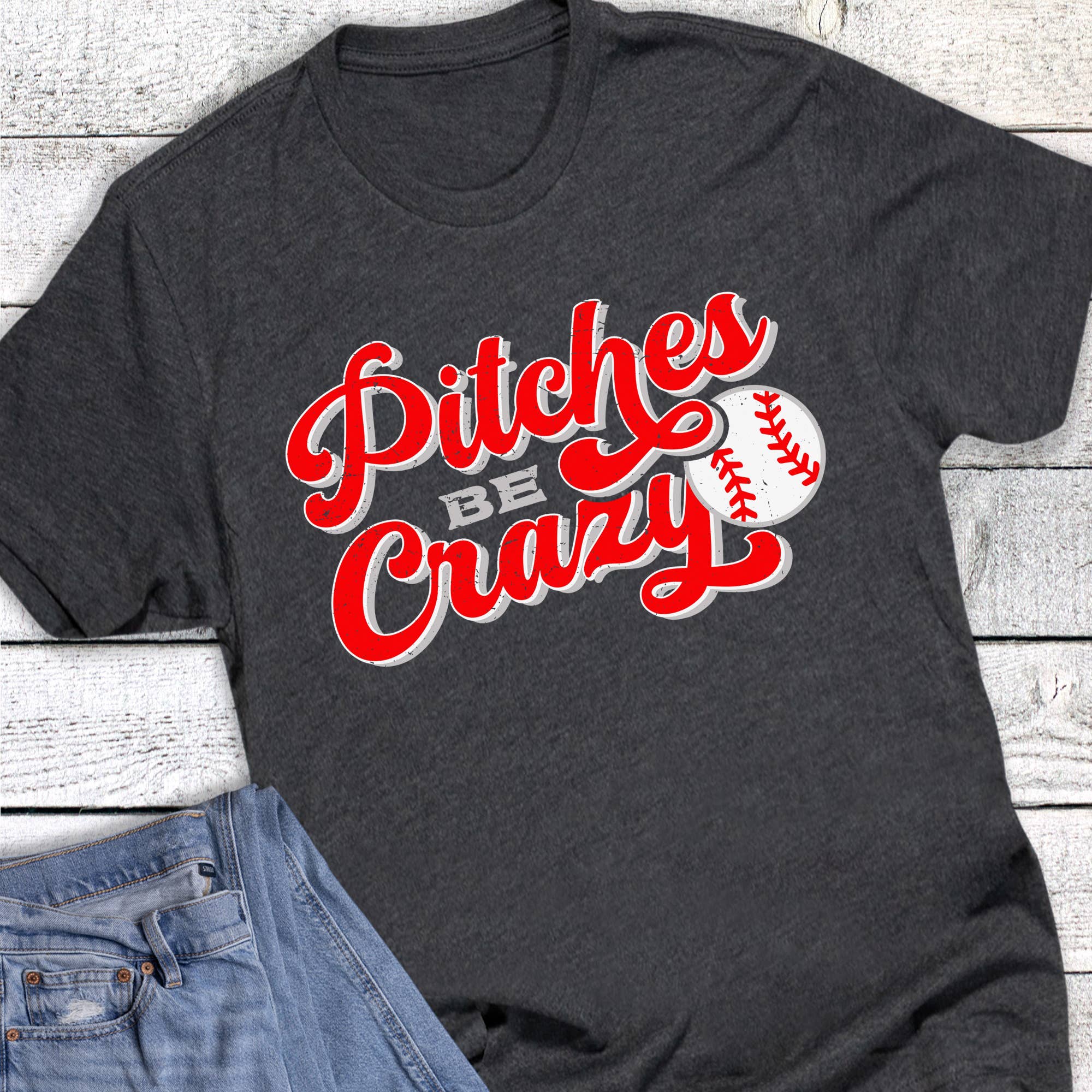 Baseball Pitches Be Crazy Graphic - Adult & Kids T-Shirts, Sweatshirts & Hoodies apparel design preview 1