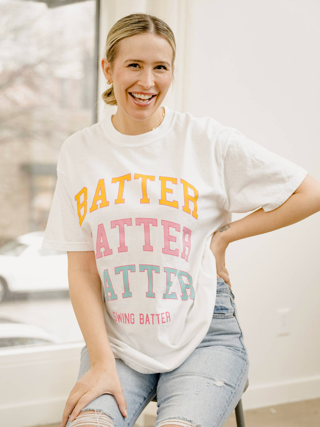 Batter Swing Baseball White Comfort Colors - Adult & Kids T-Shirts, Sweatshirts & Hoodies apparel design preview 1