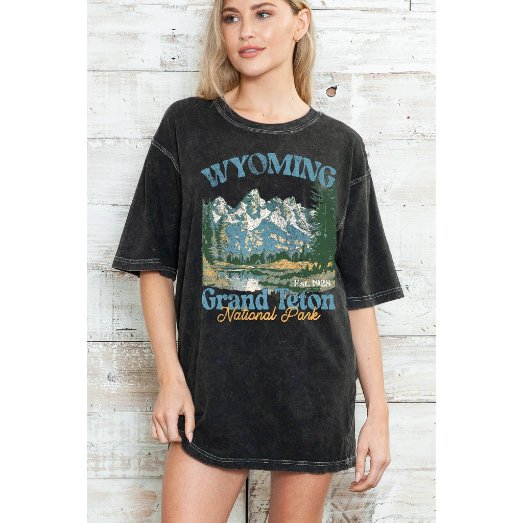 Grand Teton Wyoming Oversize Mineral Wash T - Adult & Kids T-Shirts, Sweatshirts & Hoodies apparel design preview 1