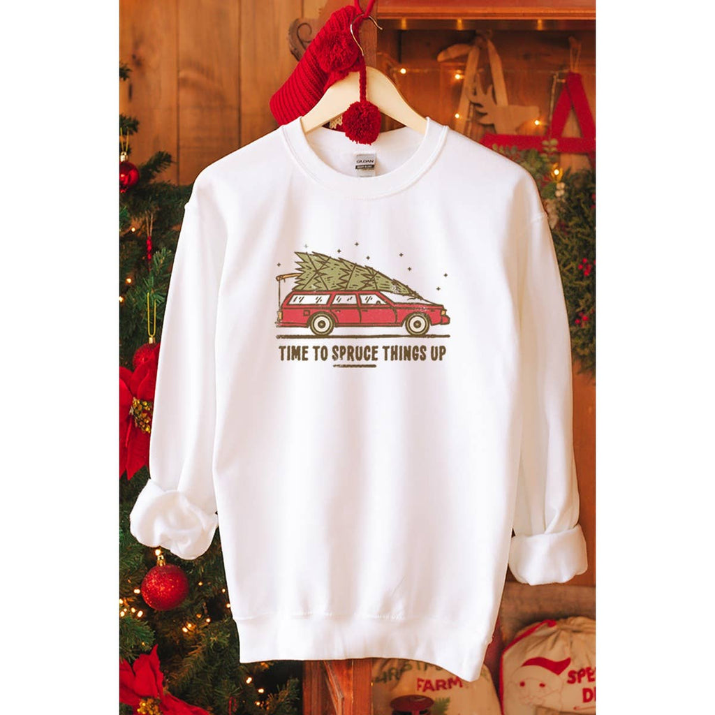 Time To Spruce Things Up Vintage Christmas Graphic - Adult & Kids T-Shirts, Sweatshirts & Hoodies apparel design preview 1