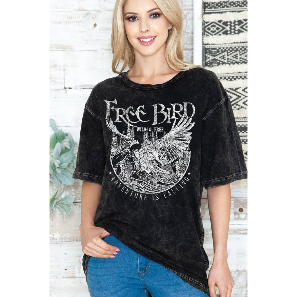 Free Bird Unisex Oversized Mineral Wash - Adult & Kids T-Shirts, Sweatshirts & Hoodies apparel design preview 1