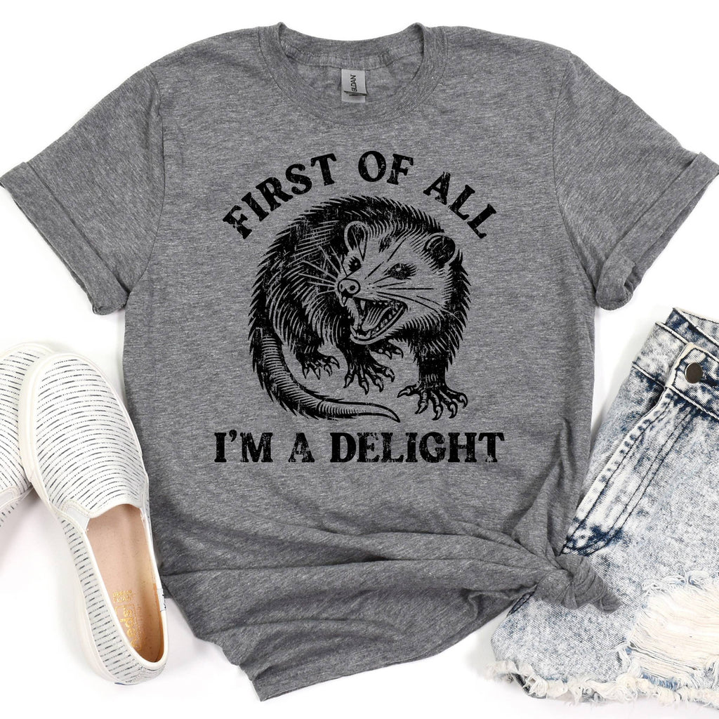 I'm A Delight Possum Funny Graphic - Adult & Kids T-Shirts, Sweatshirts & Hoodies apparel design preview 1