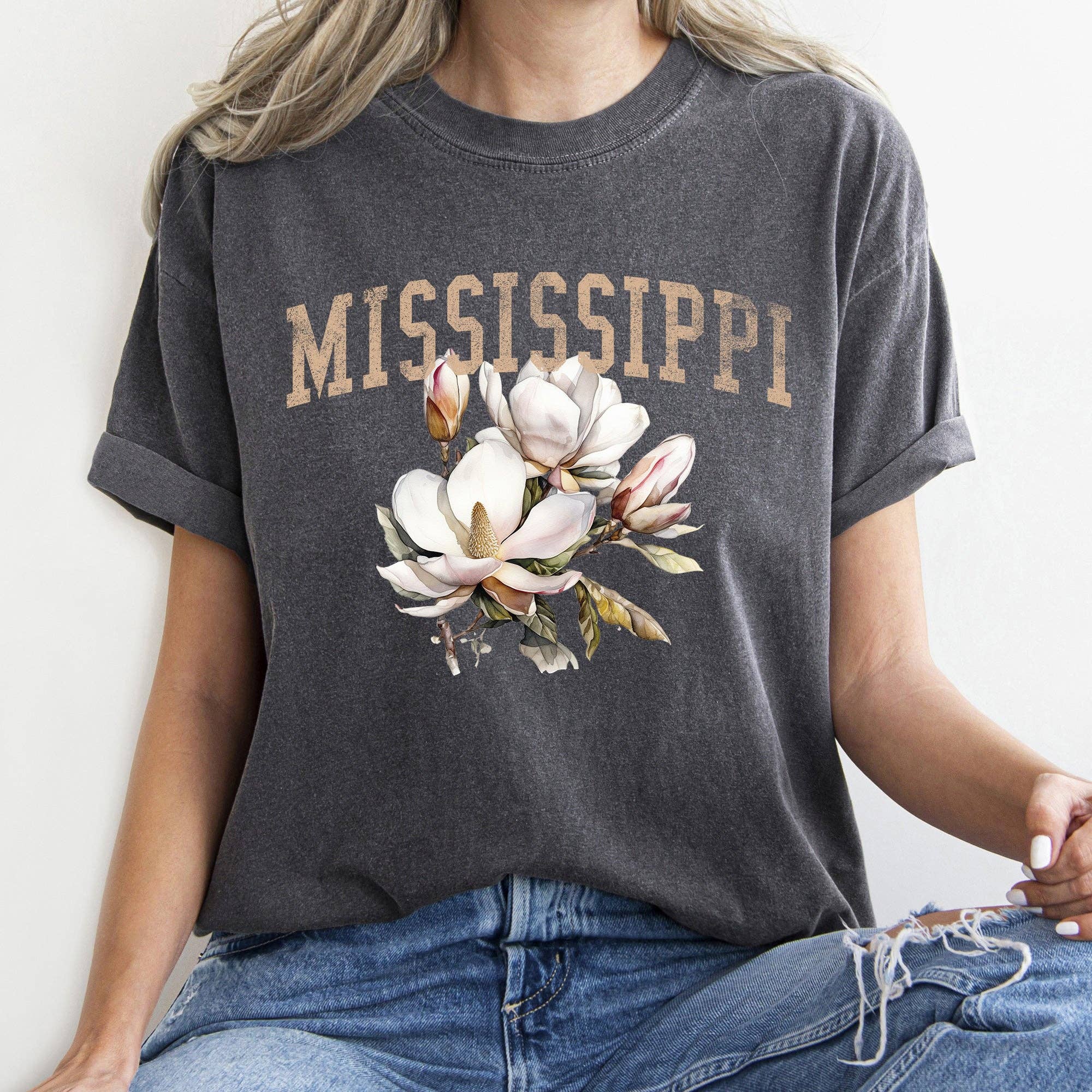 Mississippi State Flower - Adult & Kids T-Shirts, Sweatshirts & Hoodies apparel design preview 1
